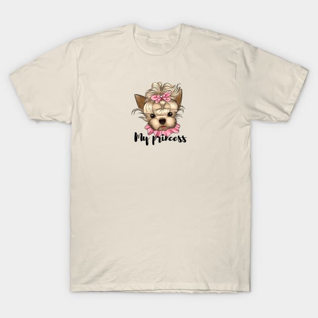 Cute yorkie girl T-Shirt by Kuchinska design